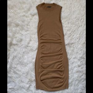 Camel Form Fitting Express Dress